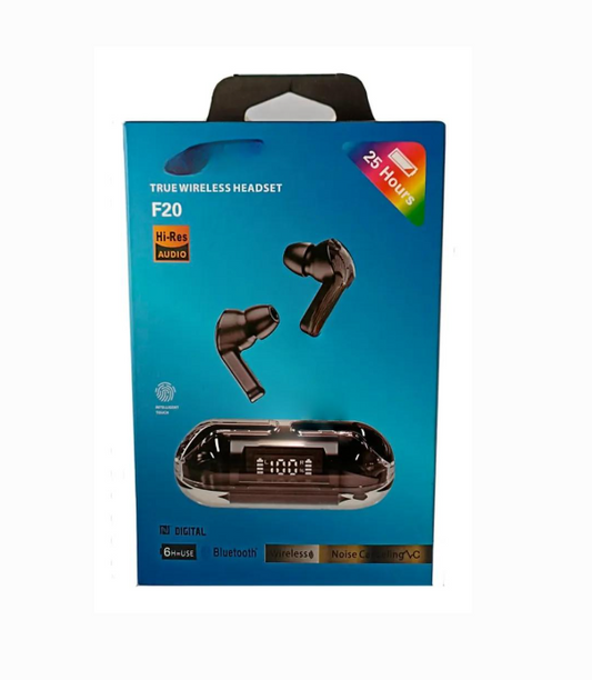 Audífonos Bluetooth F20 – Sonido Inalámbrico Estable y Confort