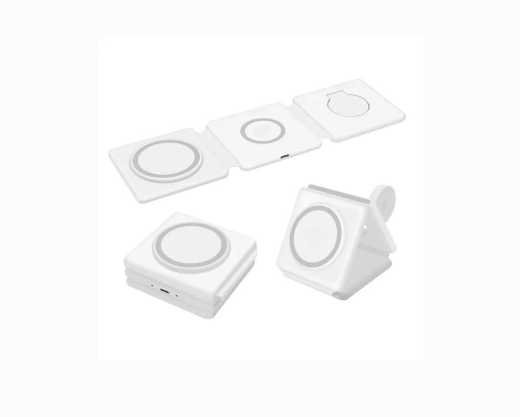 Cargador Inalámbrico Plegable 3 en 1 – Estación de Carga Magnética MagSafe