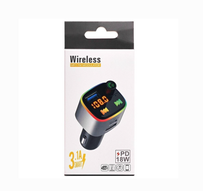 Transmisor FM Bluetooth 5.0 para Auto con Manos Libres y Carga Rápida USB