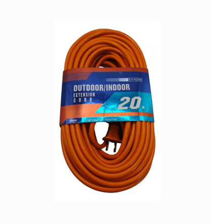 Extensión Eléctrica de 20 Metros Uso Rudo Color Naranja