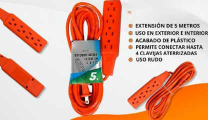 Extensión Eléctrica de 5 Metros Uso Rudo