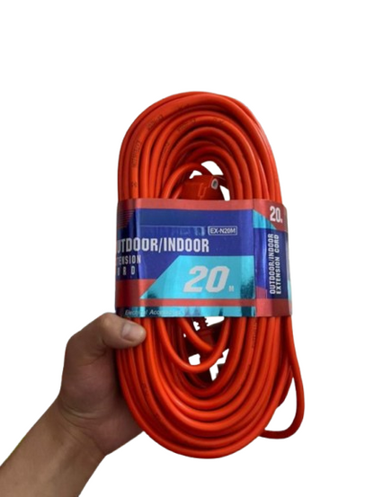 Extensión Eléctrica de 20 Metros Uso Rudo Color Naranja